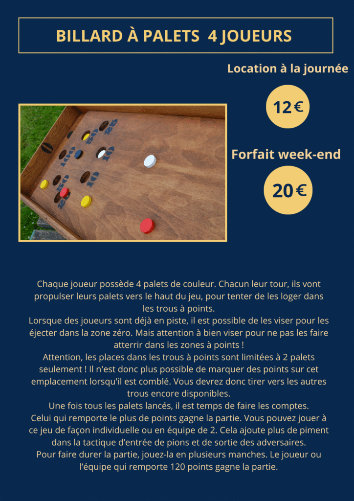 Billard à palets 4 joueurs