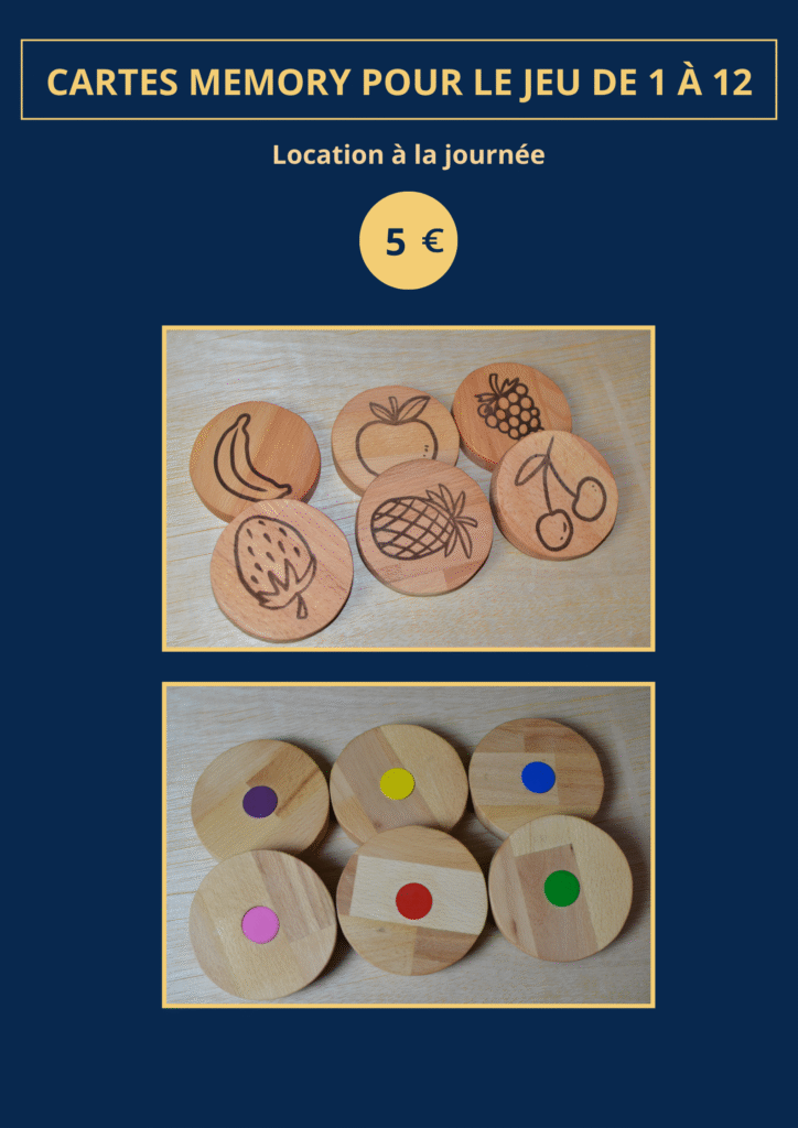 Cartes Memory pour le jeu de 1 à 12