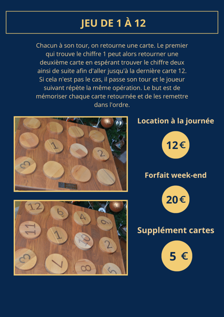 Jeu de 1 à 12