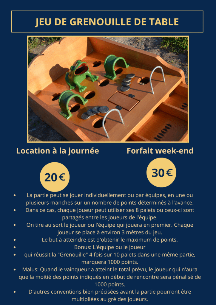 Jeu de Grenouille de table