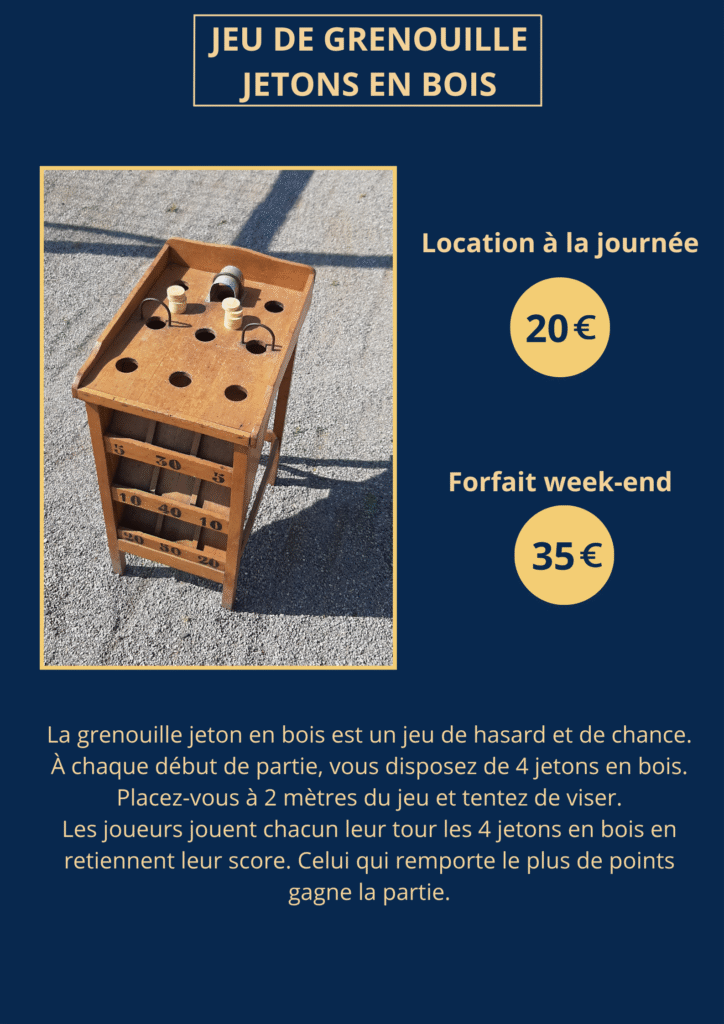 Jeu de Grenouille jetons en bois