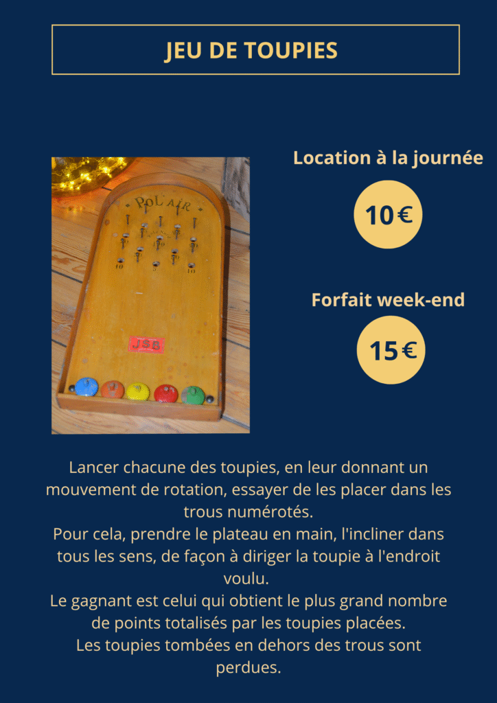 Jeu de toupies DE QUILLE JEU DE LANCER