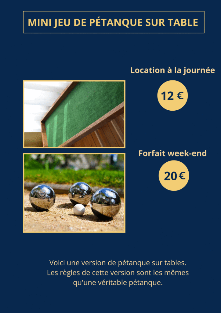 Mini jeu de pétanque sur table