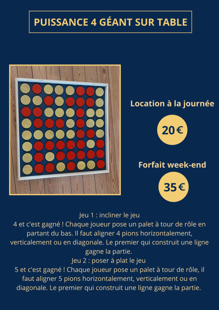 Puissance 4 géant sur table