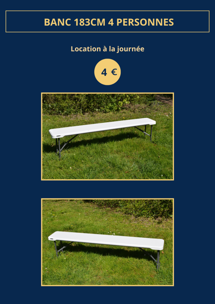 banc 183cm 4 personnes