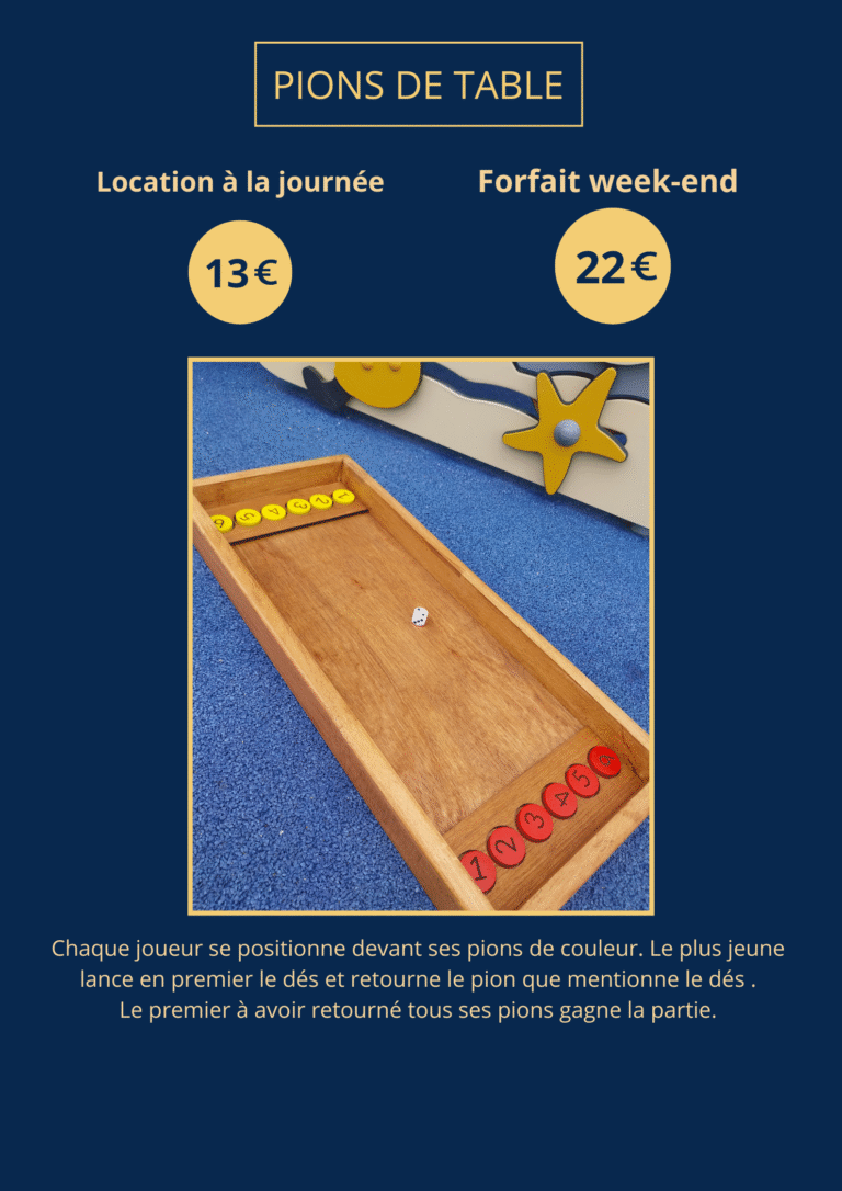 Jeu des pions table